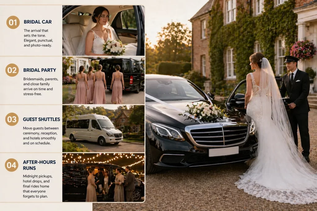 wedding guest transport Essex