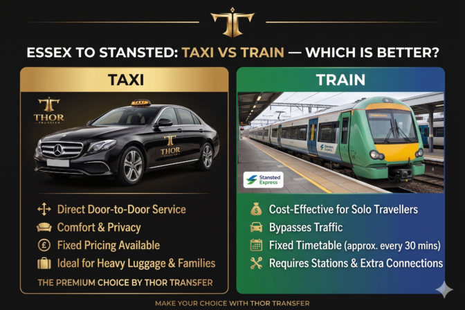 Essex to Stansted: Taxi vs Train — Which Is Better?