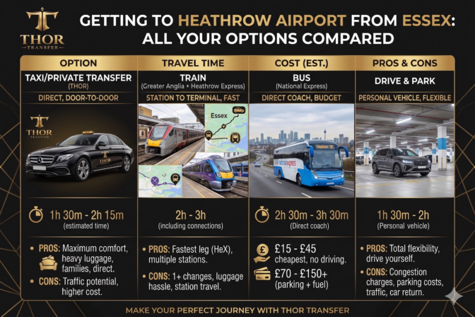 How to Get to Heathrow Airport from Essex: All Your Options Compared